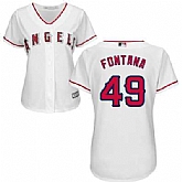 Women Los Angeles Angels of Anaheim #49 Nolan Fontana White Home New Cool Base Stitched Jersey JiaSu,baseball caps,new era cap wholesale,wholesale hats